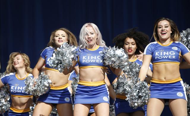 Leicester cheerleaders perform before the parade. (REUTERS) Leicester cheerleaders perform before the parade. (REUTERS)