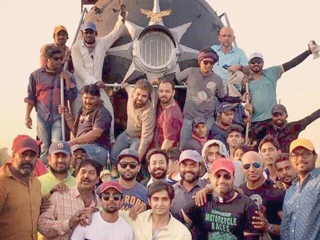 Team Sultan poses for a picture on the sets in Punjab. (Twitter) Team Sultan poses for a picture on the sets in Punjab. (Twitter)