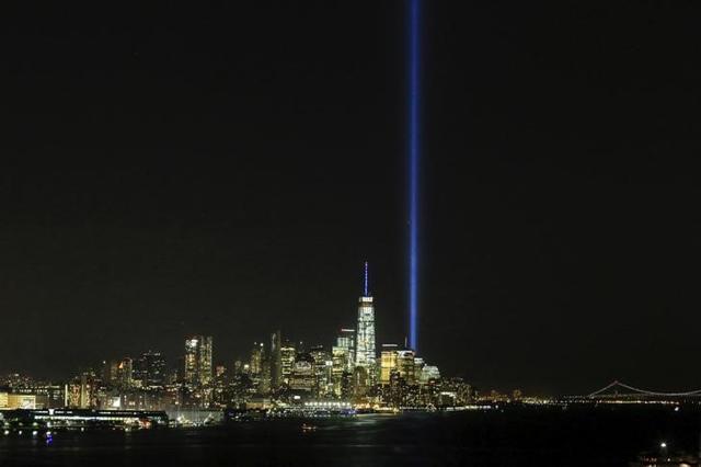 The Tribute in Light is illuminated next to the One World Trade Center during events marking the 14th anniversary of the 9/11 attacks. (Reuters File Photo) The Tribute in Light is illuminated next to the One World Trade Center during events marking the 14th anniversary of the 9/11 attacks. (Reuters File Photo)