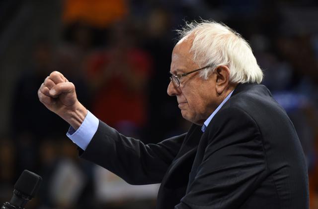 Bernie Sanders addresses a primary election night rally in Carson, California. (AFP Photo) Bernie Sanders addresses a primary election night rally in Carson, California. (AFP Photo)