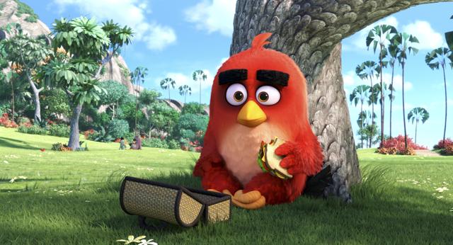 This image released by Sony Pictures shows the character Red, voiced by Jason Sudeikis, in a scene from The Angry Birds Movie. (AP) This image released by Sony Pictures shows the character Red, voiced by Jason Sudeikis, in a scene from The Angry Birds Movie. (AP)