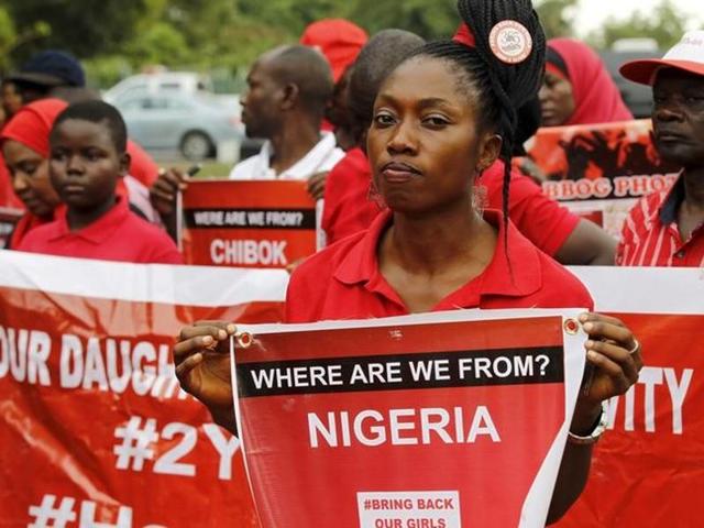 Members of the Bring Back Our Girls campaign group take part in a rally on the second anniversary of the abduction of Chibok schoolgirls by Boko Haram, in Abuja, Nigeria. (Reuters) Members of the Bring Back Our Girls campaign group take part in a rally on the second anniversary of the abduction of Chibok schoolgirls by Boko Haram, in Abuja, Nigeria. (Reuters)