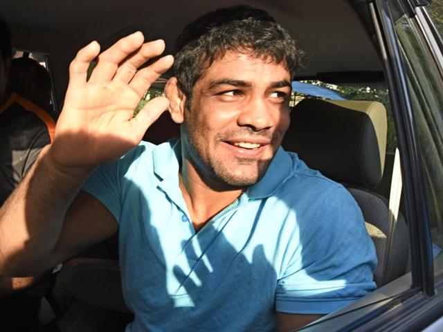 Sushil Kumar leaves after the meeting with wrestling federation of India President Brij Bhushan Sharan Singh.(Sonu Mehta/HT Photo) Sushil Kumar leaves after the meeting with wrestling federation of India President Brij Bhushan Sharan Singh.(Sonu Mehta/HT Photo)