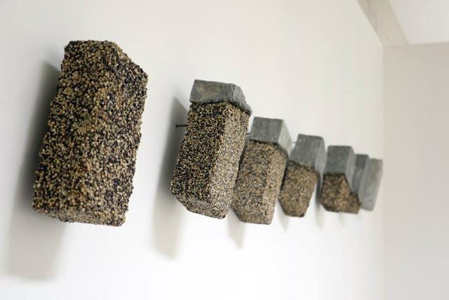 Landscape, by Kumari Ranjeeta - The bricks made of jowar, bajri, mustard seeds and cement indicate how more and more farm lands are turned into concrete jungles and in the process, the production of local Indian seeds is dwindling, posing a threat to its extinction. Landscape, by Kumari Ranjeeta - The bricks made of jowar, bajri, mustard seeds and cement indicate how more and more farm lands are turned into concrete jungles and in the process, the production of local Indian seeds is dwindling, posing a threat to its extinction.
