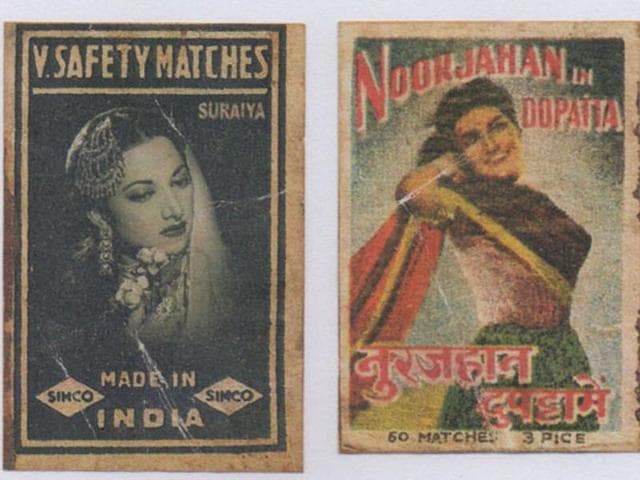 A matchbox label inspired by Bollywood theme. A matchbox label inspired by Bollywood theme.