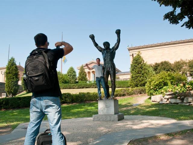 The Rocky statue located in front of the Philadelphia Museum of Art is a must-see attraction for tourists. 