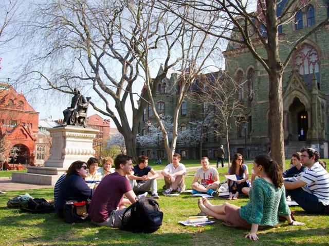 Springtime on College Green. (Steven Minicola & Scott Spitzer, University Communications, University of PennSYLVANIA) 