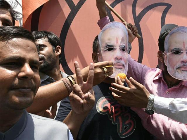West Bengal’s ruling Trinamool Congress and Tamil Nadu’s ruling AIADMK were set to retain power on Thursday and the BJP was on the road to victory in Assam and the Left made a comeback in Kerala, early trends of the assembly poll results showed. (Photo by Sonu Mehta/ Hindustan Times)