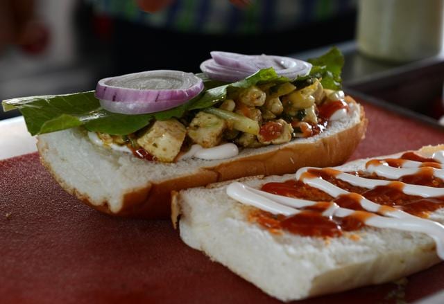 Sandwich by Mumbai Rolling Kitchen (HT file photo ) Sandwich by Mumbai Rolling Kitchen (HT file photo )