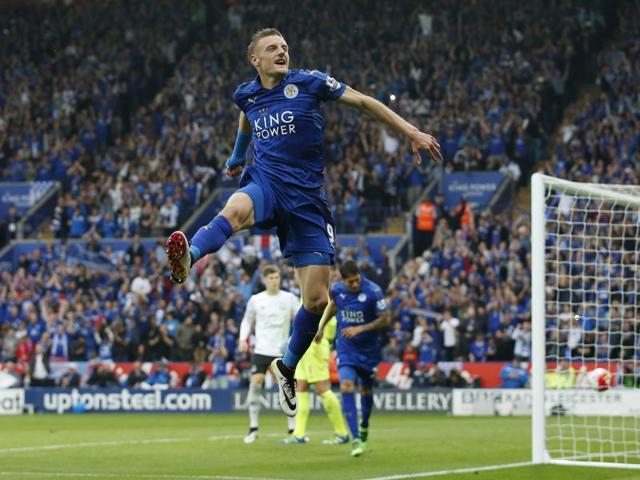 Leicester City’s Jamie Vardy celebrates after scoring a goal in a recent match. (File photo/ Reuters) Leicester City’s Jamie Vardy celebrates after scoring a goal in a recent match. (File photo/ Reuters)