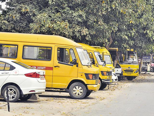 The number, 0172-2700159, is the State Transport Authority (STA) emergency number that all school buses registered with the UT administration have painted on their rear. (HT Photo) The number, 0172-2700159, is the State Transport Authority (STA) emergency number that all school buses registered with the UT administration have painted on their rear. (HT Photo)
