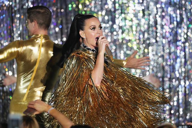 Singer Katy Perry performs on stage at the amfAR's 23rd Cinema Against AIDS Gala. (Getty Images)