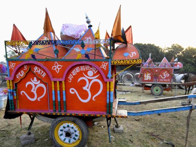 The art on the carts is done in Shirdi. (Ravi Kumar/HT Photo)