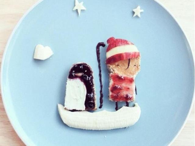 Inspired from Oliver Jeffers’ art and made from jam and cream. 