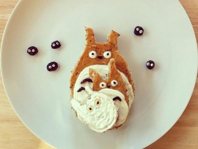 Totoro family and the soot gremlins made from pastries and yogurt.  (Instagram/freeandwildchild) 