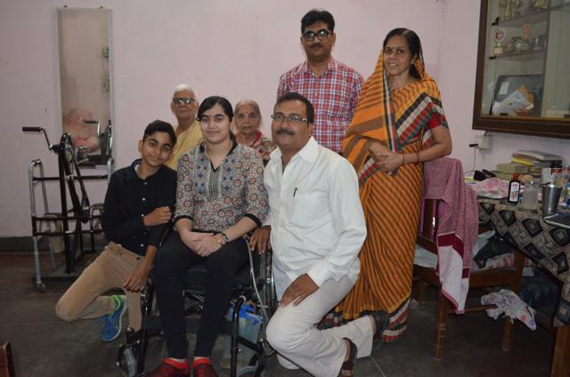 Sumedha with her family members. (Adarsh Gupta/HT Photo) Sumedha with her family members. (Adarsh Gupta/HT Photo)