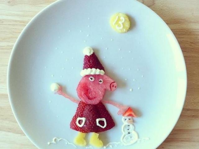 Peppa the Pig made from strawberries and cream. (Instagram/freeandwildchild) 