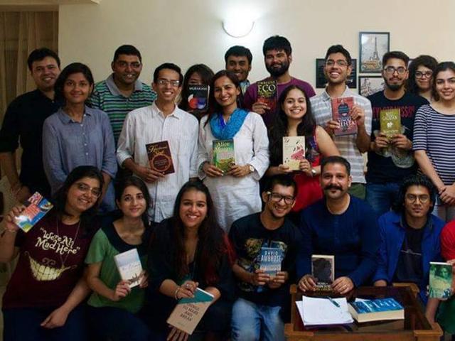 Members of Delhi BYOB (Bring Your Own Book) club engrossed in a reading session. Members of Delhi BYOB (Bring Your Own Book) club engrossed in a reading session.