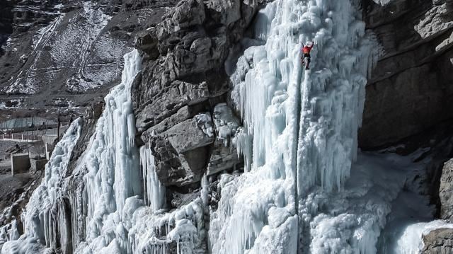 Abhijeet Singh heading for the finish on Lingti Waterfall. (Shubhranshu Chaudhary/The Morpheus Productions) Abhijeet Singh heading for the finish on Lingti Waterfall. (Shubhranshu Chaudhary/The Morpheus Productions)
