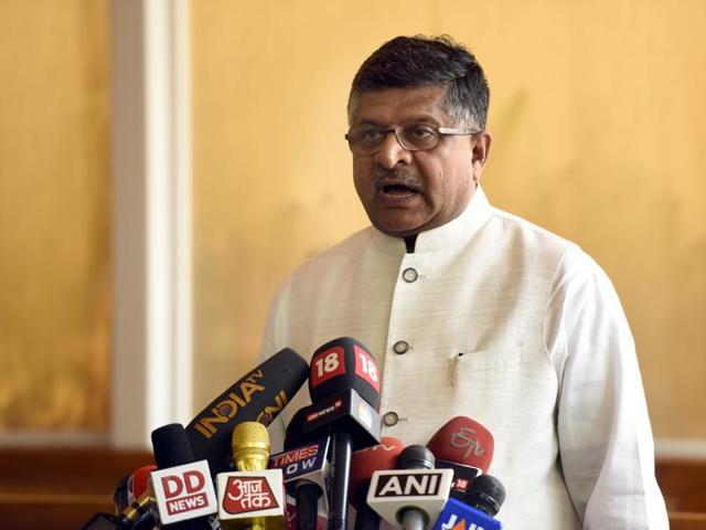 Ravi Shankar Prasad announced that the Department of Posts will provide 1.30 lakh network-connected hand-held devices to postmen working in rural areas to carry out postal transactions by next year. (Sonu Mehta/HT) Ravi Shankar Prasad announced that the Department of Posts will provide 1.30 lakh network-connected hand-held devices to postmen working in rural areas to carry out postal transactions by next year. (Sonu Mehta/HT)