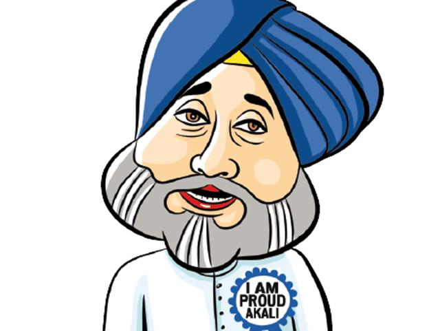 In a recent meeting of the Punjab cabinet, deputy chief minister Sukhbir Singh Badal came wearing a badge that read “I am proud to be an Akali”. (Illustration by Daljeet Kaur Sandhu) In a recent meeting of the Punjab cabinet, deputy chief minister Sukhbir Singh Badal came wearing a badge that read “I am proud to be an Akali”. (Illustration by Daljeet Kaur Sandhu)