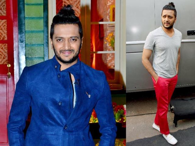 Riteish Deshmukh’s style has evolved over the years. We love how he has started experiment with colour blocking, and that hair! (Shakti Yadav/ HT Photo)