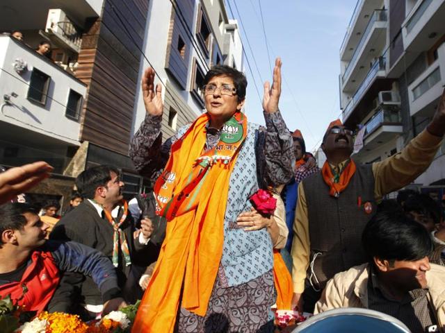 But Kiran Bedi even lost in her constituency. Aam Aadmi Party, led by Arvind Kejriwal, won 67 of the 70 seats. She was even blamed for the BJP’s drubbing. (Raj K Raj/ HT file photo) 