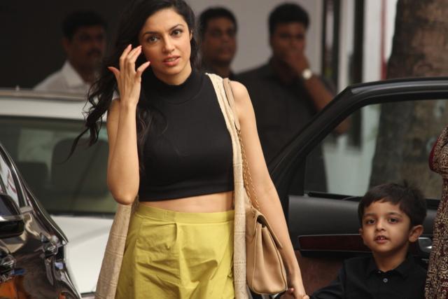 Filmmaker Divya Khosla Kumar along with her son Ruhaan arrive for the party. (IANS) Filmmaker Divya Khosla Kumar along with her son Ruhaan arrive for the party. (IANS)