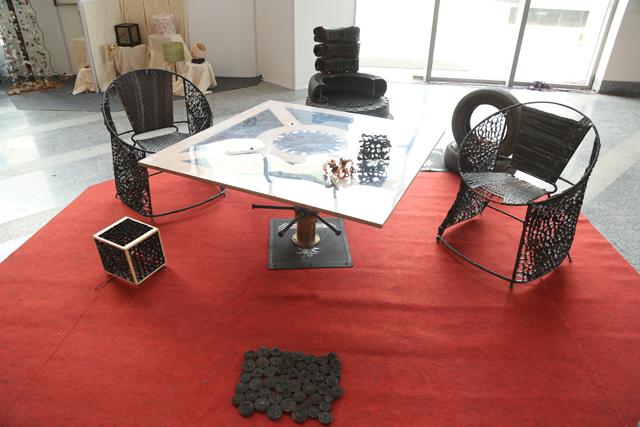 Furniture design out of waste tyres by Textile Design Student Parth Ajmani. (Pearl Academy) Furniture design out of waste tyres by Textile Design Student Parth Ajmani. (Pearl Academy)