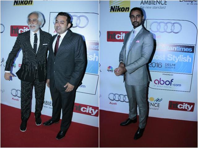 (From left) Fashion Design Council of India (FDCI) president and jury member Sunil Sethi with DCP Delhi Police Madhur Verma; Actor Kunal Kapoor rocked the man bun. (Shivam Saxena/HT) (From left) Fashion Design Council of India (FDCI) president and jury member Sunil Sethi with DCP Delhi Police Madhur Verma; Actor Kunal Kapoor rocked the man bun. (Shivam Saxena/HT)