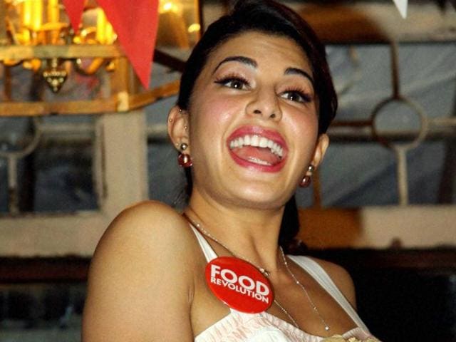 Jacqueline Fernandez posing during the Food Foundation day in Mumbai. (PTI)