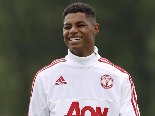 Rashford had to go off in the second half of United’s FA Cup final triumph over Crystal Palace with a knee injury but he is in contention to play in the friendly against Australia. (REUTERS) Rashford had to go off in the second half of United’s FA Cup final triumph over Crystal Palace with a knee injury but he is in contention to play in the friendly against Australia. (REUTERS)