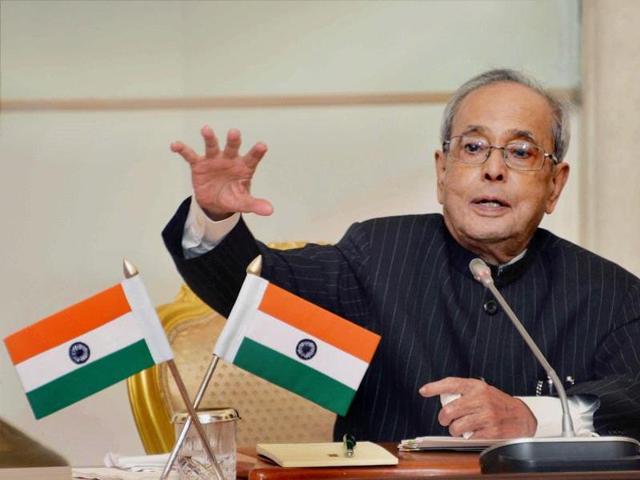 File photo of President Pranab Mukherjee at Rashtrapati Bhavan in New Delhi.(PTI) File photo of President Pranab Mukherjee at Rashtrapati Bhavan in New Delhi.(PTI)