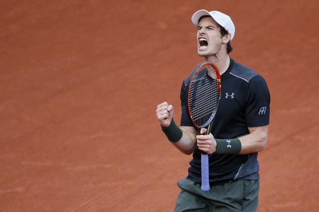 Andy Murray with an emphatic fist pump after winning the third set. (REUTERS) Andy Murray with an emphatic fist pump after winning the third set. (REUTERS)
