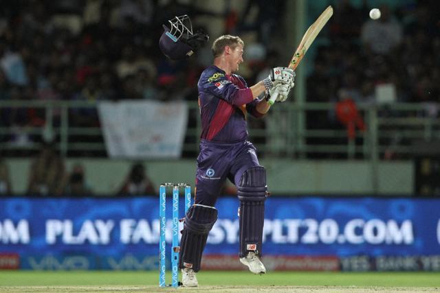George Bailey was hit on the helmet by Delhi Daredevils’ Nathan Coulter-Nile. (PTI) George Bailey was hit on the helmet by Delhi Daredevils’ Nathan Coulter-Nile. (PTI)