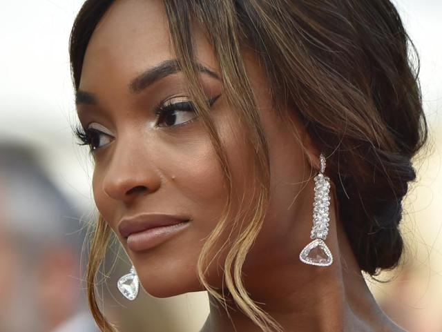 Jourdan Dunn: The British model matched her sublime white printed gown with De Grisogono earrings. (AFP) Jourdan Dunn: The British model matched her sublime white printed gown with De Grisogono earrings. (AFP)