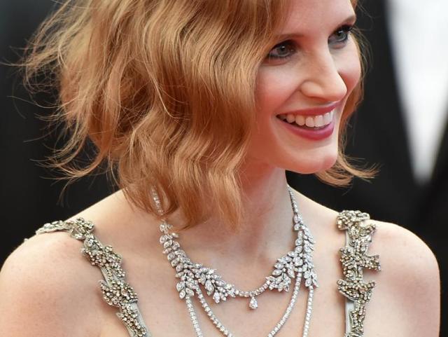 Jessica Chastain: As a Piaget ambassador, the American actress obviously picked one of the jeweller’s stunning creations for her Cannes red carpet appearance. (AFP) Jessica Chastain: As a Piaget ambassador, the American actress obviously picked one of the jeweller’s stunning creations for her Cannes red carpet appearance. (AFP)