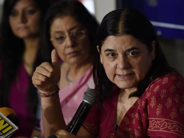 In this file photo, Union minister for women and child development Maneka Gandhi (C) can be seen speaking at a press conference in New Delhi. She released the draft rules of Juvenile Justice Act 2015 on Wednesday. (AFP) In this file photo, Union minister for women and child development Maneka Gandhi (C) can be seen speaking at a press conference in New Delhi. She released the draft rules of Juvenile Justice Act 2015 on Wednesday. (AFP)