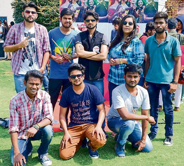 The nine-member The Silhouette Hearts is a hit with their Bollywood numbers. (HT Photo)
