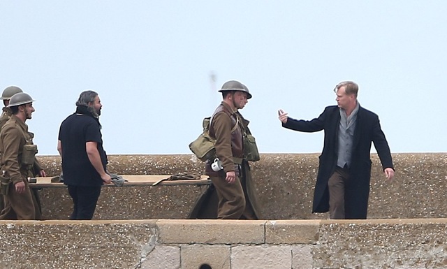 Christopher Nolan leads his troops on the sets of Dunkirk. (Twitter)