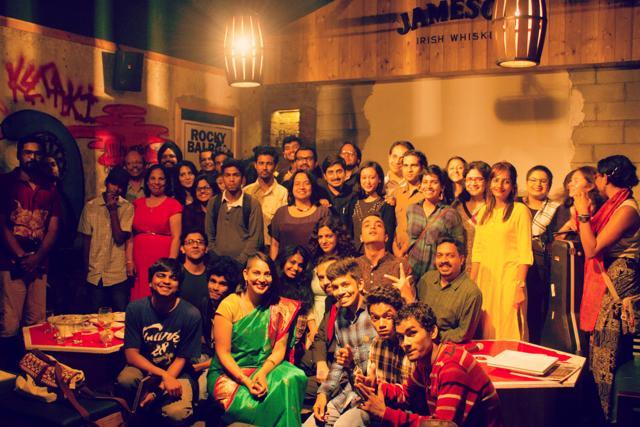 Rochelle DSilva (in green, centre) and participants at a Words Tell Stories event (Photo: Saptarshi Baksi) Rochelle DSilva (in green, centre) and participants at a Words Tell Stories event (Photo: Saptarshi Baksi)