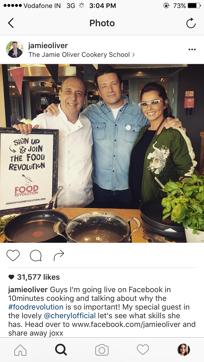 Oliver took to social media to announce his Food Revolution event in India last week (Photo: instagram.com/jamieoliver)