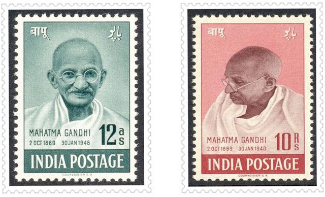 Issued on the first anniversary of Independence, Mahatma Gandhi was the first Indian to be featured on an Indian stamp.