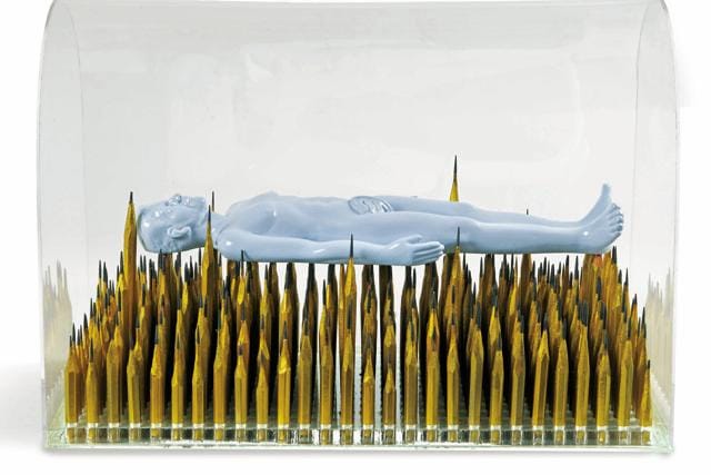 The Artist, fibreglass, pencils and acrylic box (2016) (Photo: Institute of Contemporary Indian Art ) The Artist, fibreglass, pencils and acrylic box (2016) (Photo: Institute of Contemporary Indian Art )