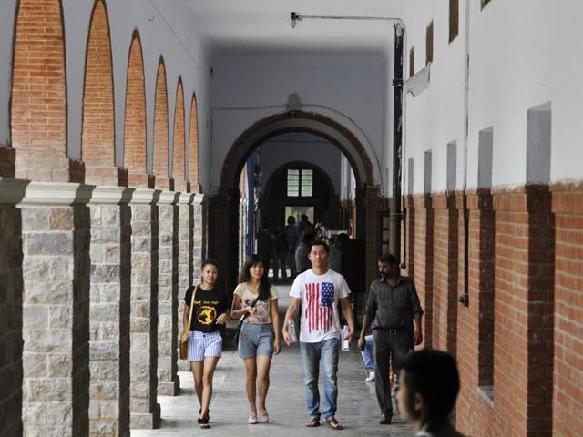 File photo of students in the premises of St Stephen’s College in north Delhi. (Saumya Khandelwal/HT Photo)