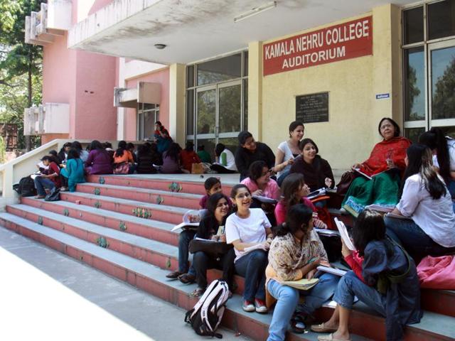 File photo of Kamla Nehru College in south campus, New Delhi. (Sonu Mehta/HT File)