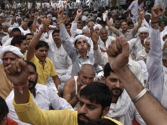 File photo of Jat protestors at Jantar Mantar in New Delhi.(Saumya Khandelwal/HT Photo)