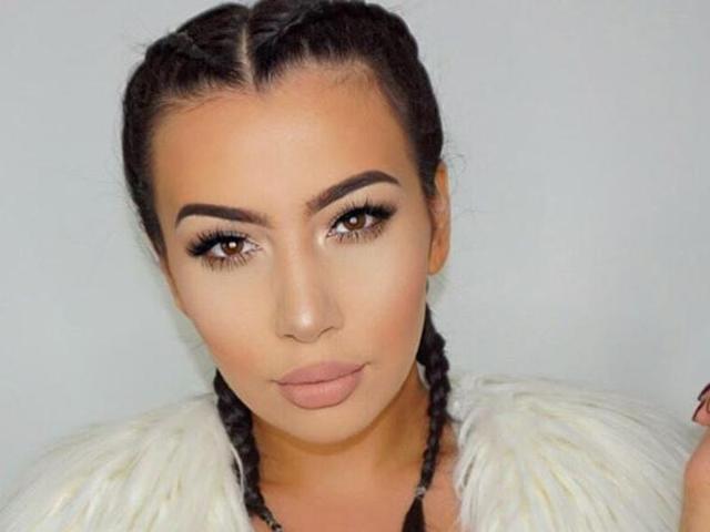 Here, the Insta famous make-up artist showcases the boxer braid trend, often rocked by Kim Kardashian, looking just like the star.  (Instagram) 