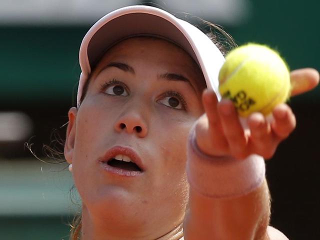 Spain's Garbine Muguruza celebrates after winning her women's third round match against Yanina Wickmayer. (AFP Photo) Spain's Garbine Muguruza celebrates after winning her women's third round match against Yanina Wickmayer. (AFP Photo)