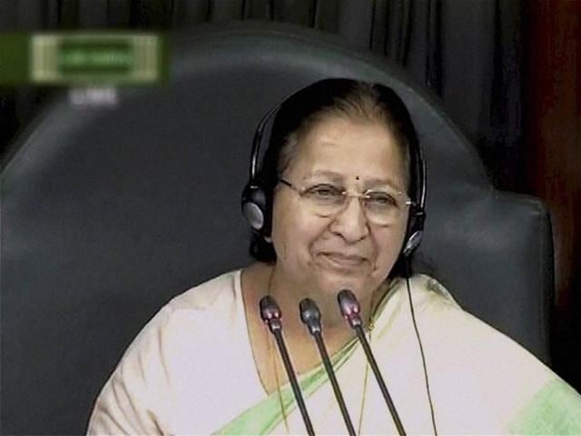 The purchase of a Rs 48.25 lakh swanky Jaguar XE as the new official car for Lok Sabha Speaker Sumitra Mahajan has raised eyebrows with the opposition Congress asking her on Friday to reconsider using the luxury vehicle.(PTI Photo)